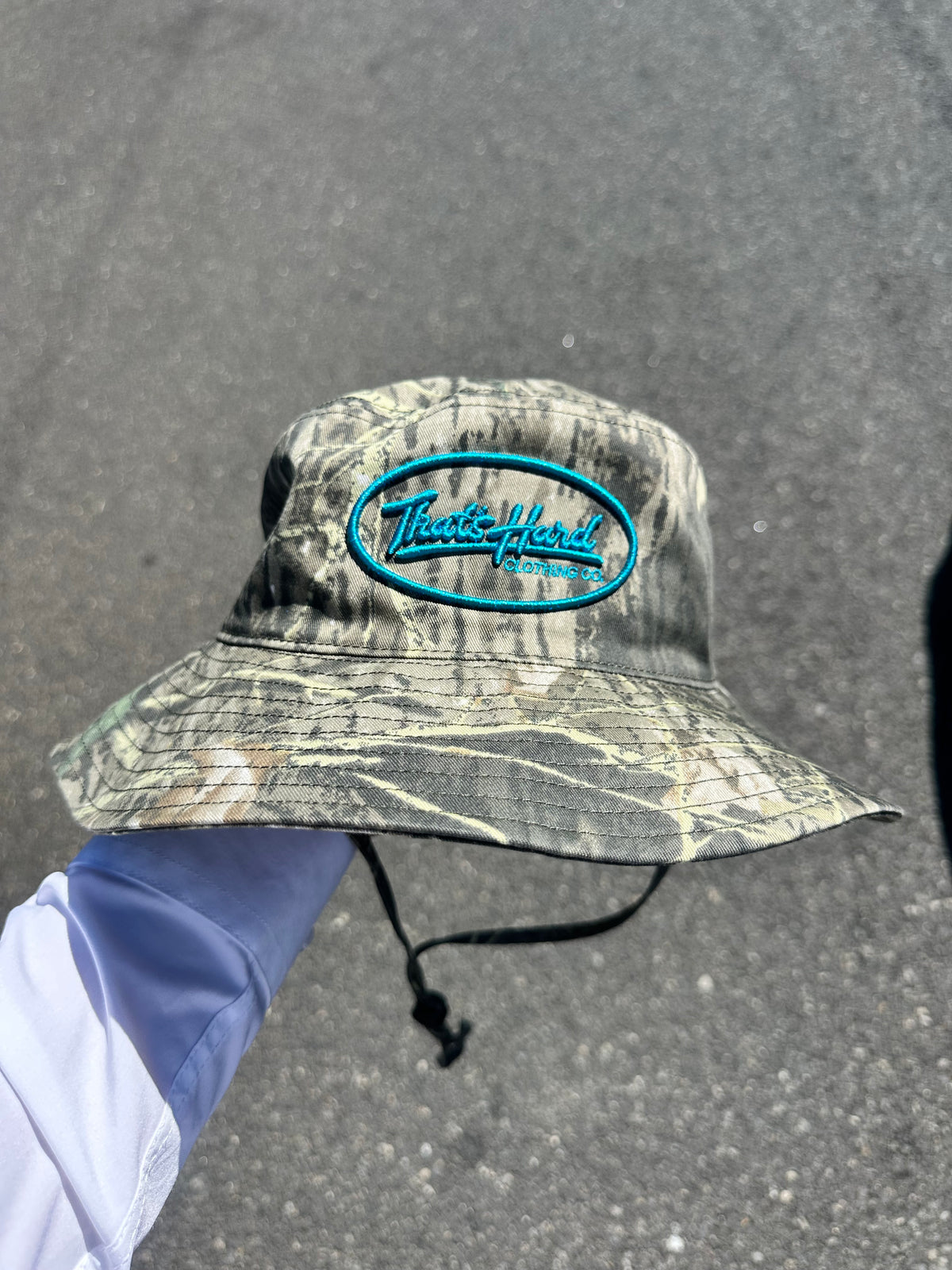 That’s Hard Scripture Camo Bucket-Hat